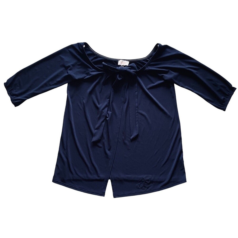 Laundry by Shelli Segal Women’s Blue Off Shoulder Tie Front Blouse Top Size M